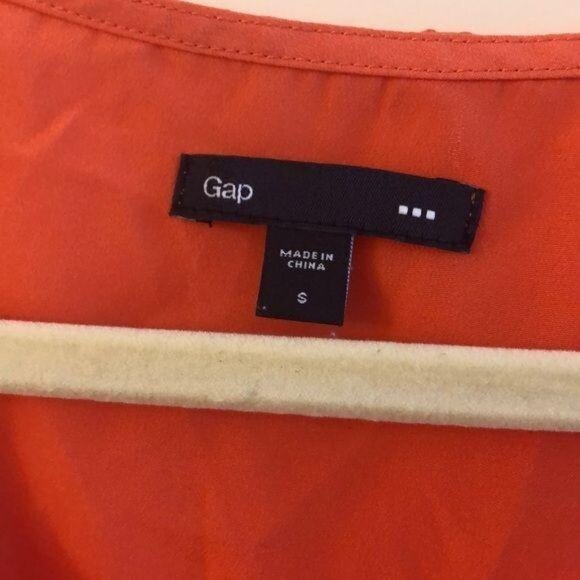 Gap Sleeveless Orange Coral Blouse With Front Tie Detail Size S - Picture 3 of 7